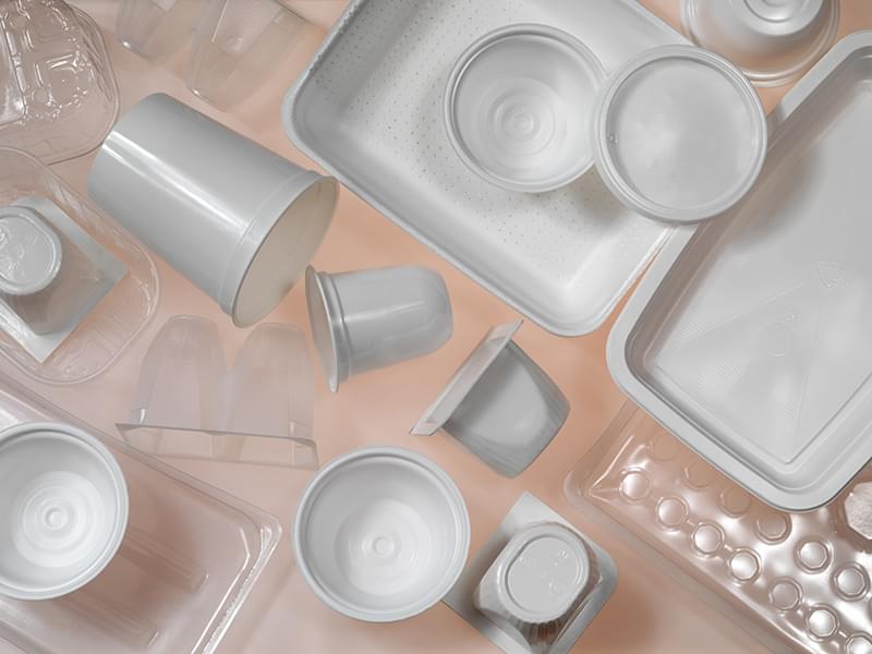 containers of plastic and polystyrene on the transparent backgrond